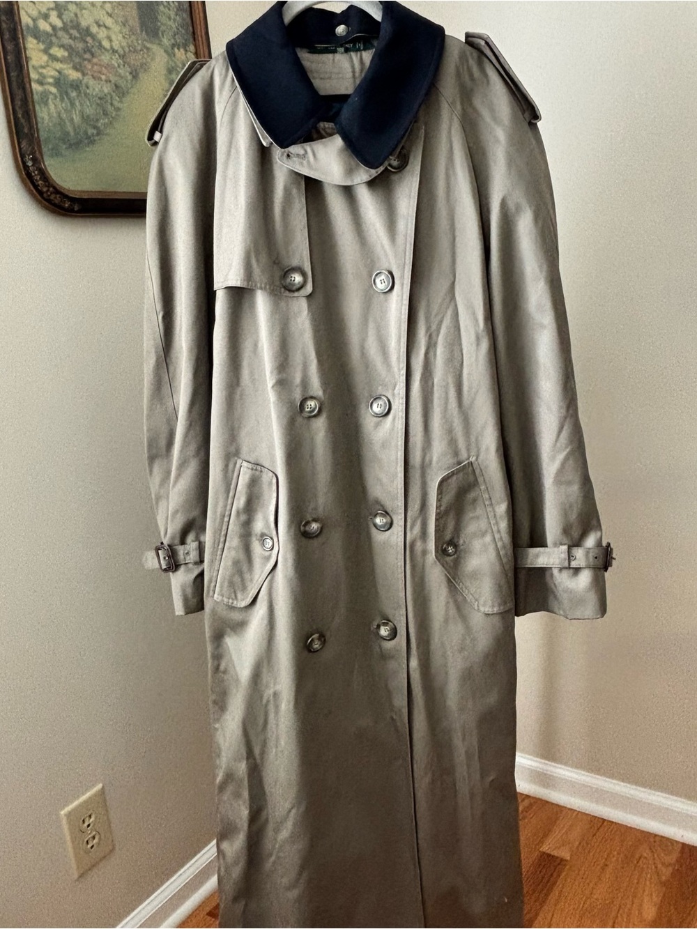 Vintage Lauren Ralph Lauren Trench Coat w/Wool Zip Liner Double Breasted 38R